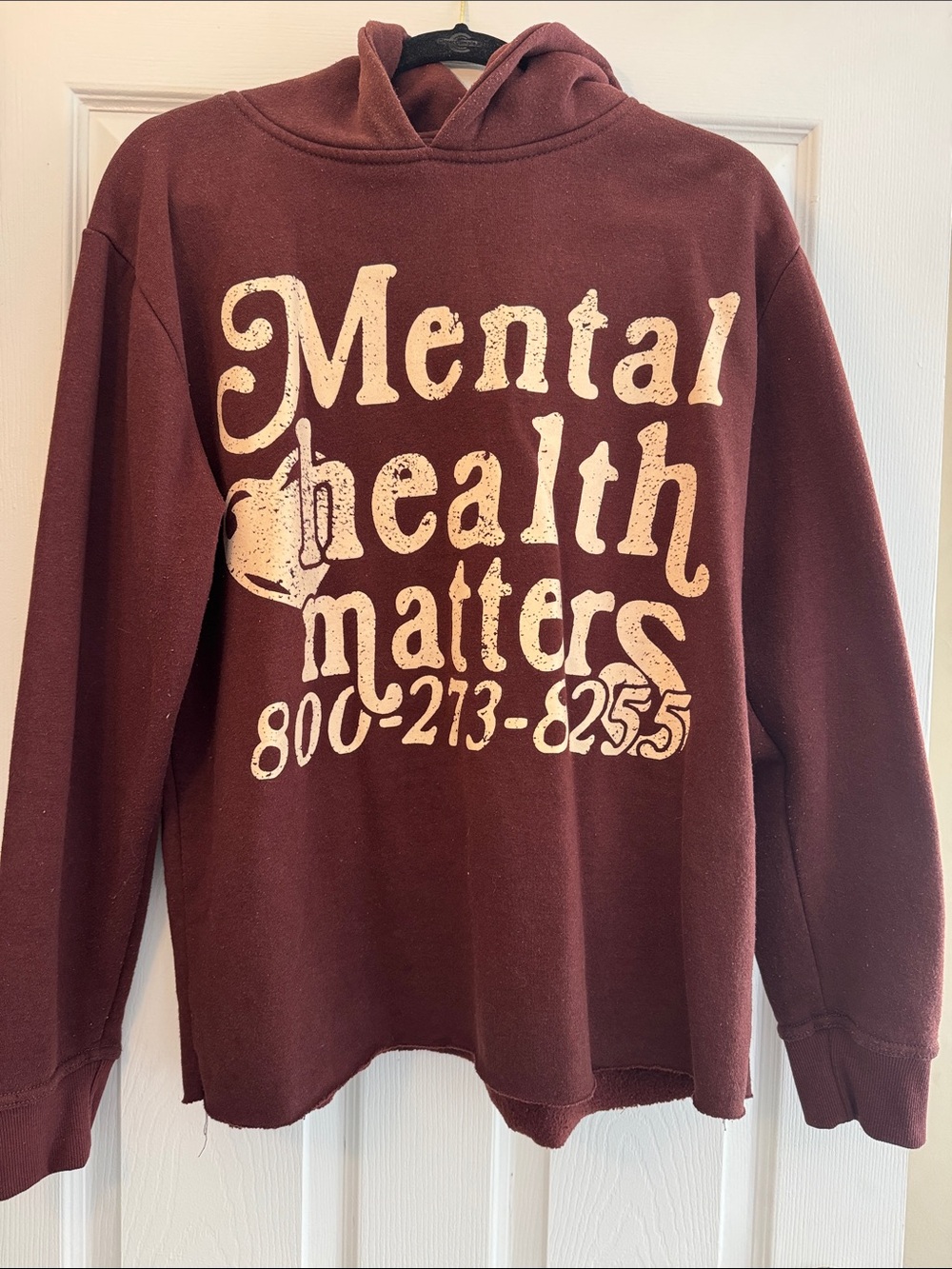 Mental Health Matters Maroon Hoodie Sweatshirt